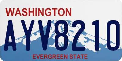 WA license plate AYV8210