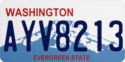 WA license plate AYV8213