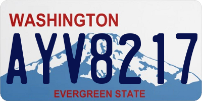 WA license plate AYV8217