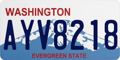 WA license plate AYV8218