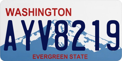 WA license plate AYV8219