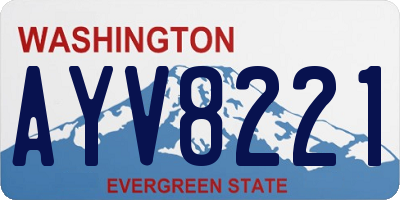 WA license plate AYV8221