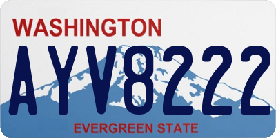 WA license plate AYV8222