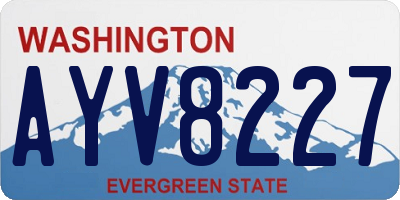 WA license plate AYV8227