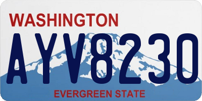 WA license plate AYV8230