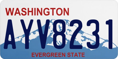 WA license plate AYV8231