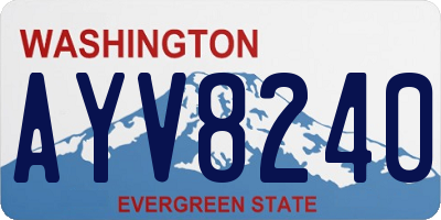 WA license plate AYV8240