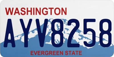 WA license plate AYV8258