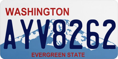 WA license plate AYV8262