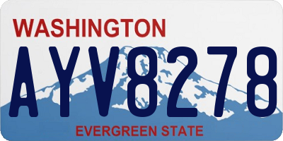 WA license plate AYV8278