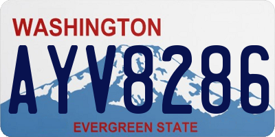 WA license plate AYV8286