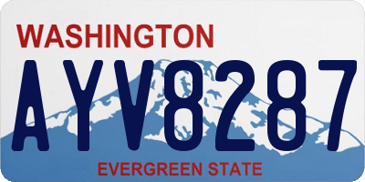 WA license plate AYV8287