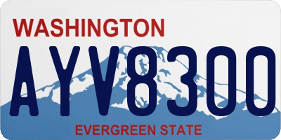 WA license plate AYV8300