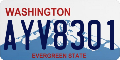 WA license plate AYV8301