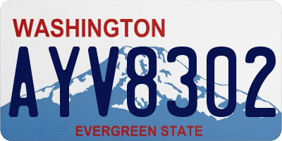 WA license plate AYV8302