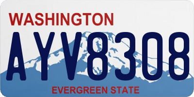 WA license plate AYV8308