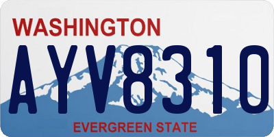 WA license plate AYV8310