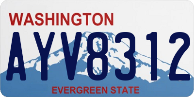 WA license plate AYV8312