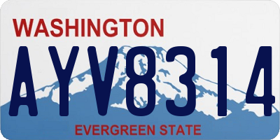 WA license plate AYV8314