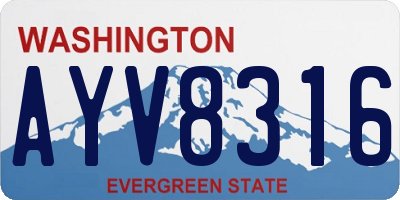 WA license plate AYV8316