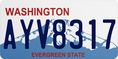 WA license plate AYV8317