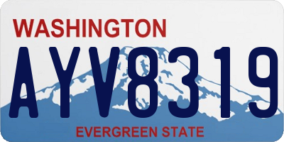 WA license plate AYV8319