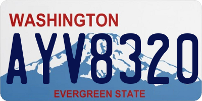 WA license plate AYV8320