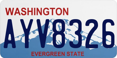 WA license plate AYV8326