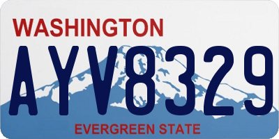 WA license plate AYV8329