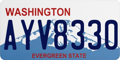 WA license plate AYV8330