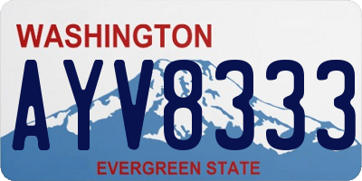 WA license plate AYV8333