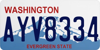 WA license plate AYV8334