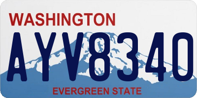 WA license plate AYV8340