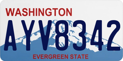 WA license plate AYV8342