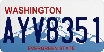 WA license plate AYV8351