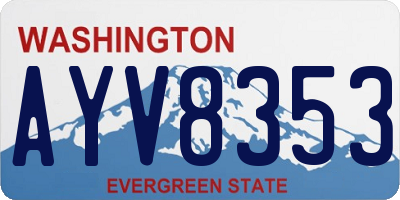 WA license plate AYV8353