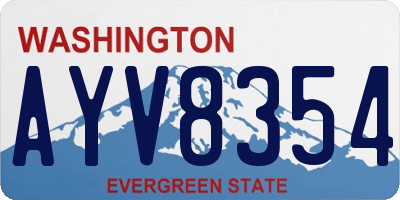 WA license plate AYV8354