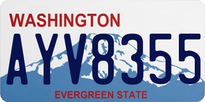 WA license plate AYV8355