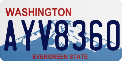 WA license plate AYV8360