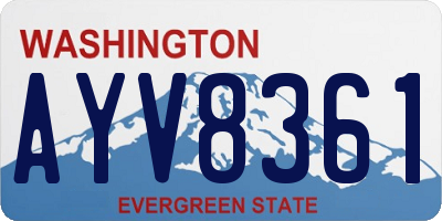 WA license plate AYV8361