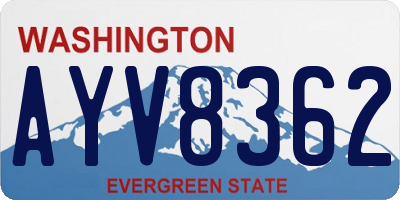 WA license plate AYV8362