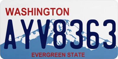 WA license plate AYV8363