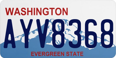 WA license plate AYV8368