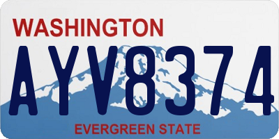 WA license plate AYV8374