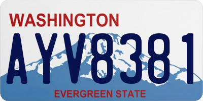 WA license plate AYV8381