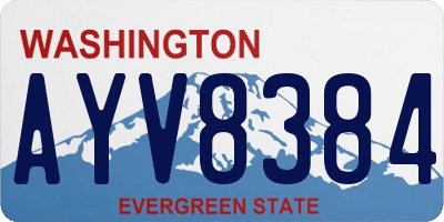 WA license plate AYV8384