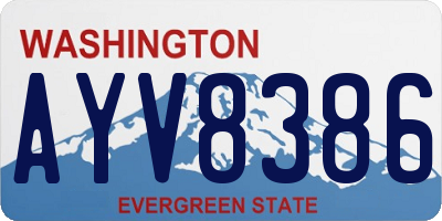 WA license plate AYV8386