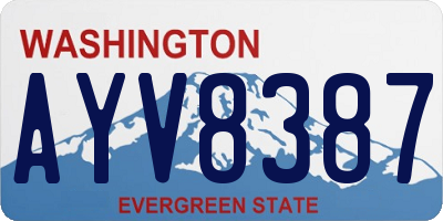 WA license plate AYV8387