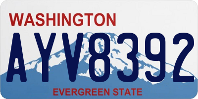 WA license plate AYV8392