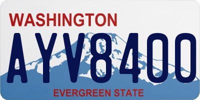 WA license plate AYV8400